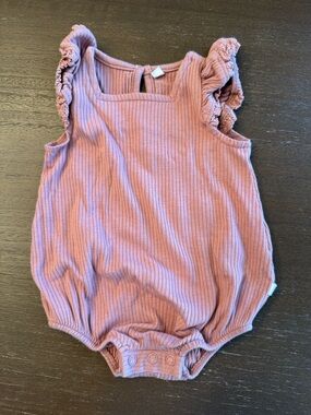 Mori Baby Rose Frilled Ribbed Bloomer Romper